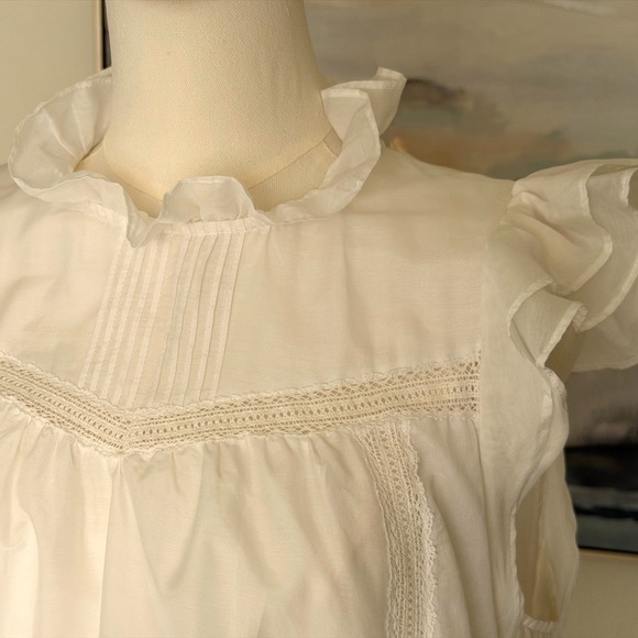 J. Crew Re-Imagined White Cotton/Silk Blouse - Picture 2 of 16